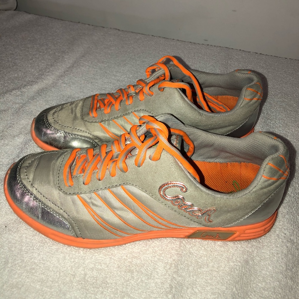 Coach silver / orange sneakers Sz 7.5
